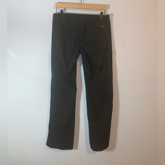 Express black cotton wide straight cargo pants low rise size 6 leg buttons - Picture 2 of 7